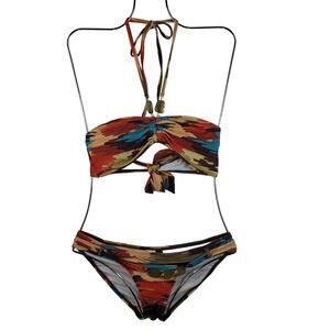ABS Allen Schwartz Aztec Beaded Summer Pool Party Cruise Bikini L